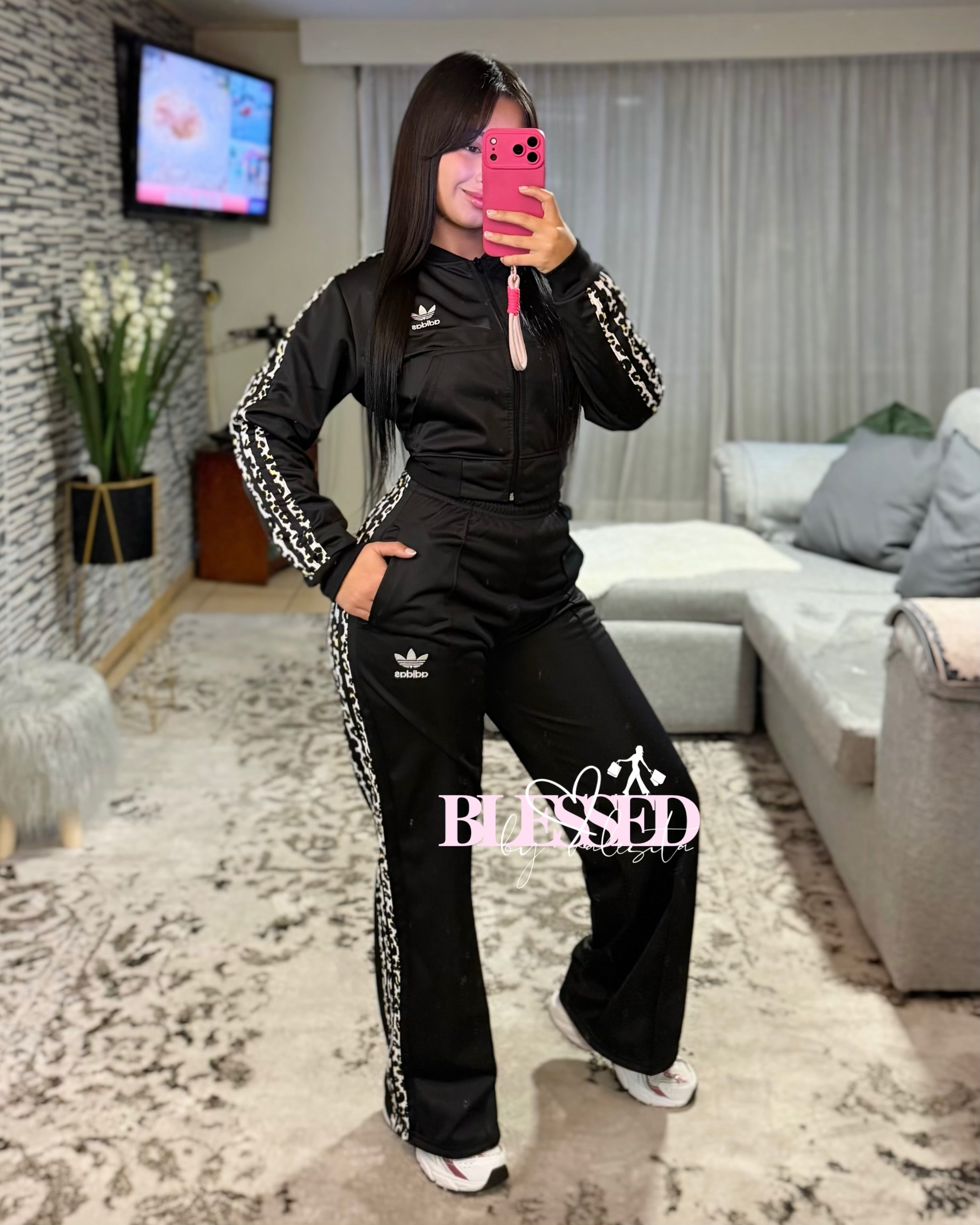 Conjunto de buzo detalles leopardo  - Tendencia
