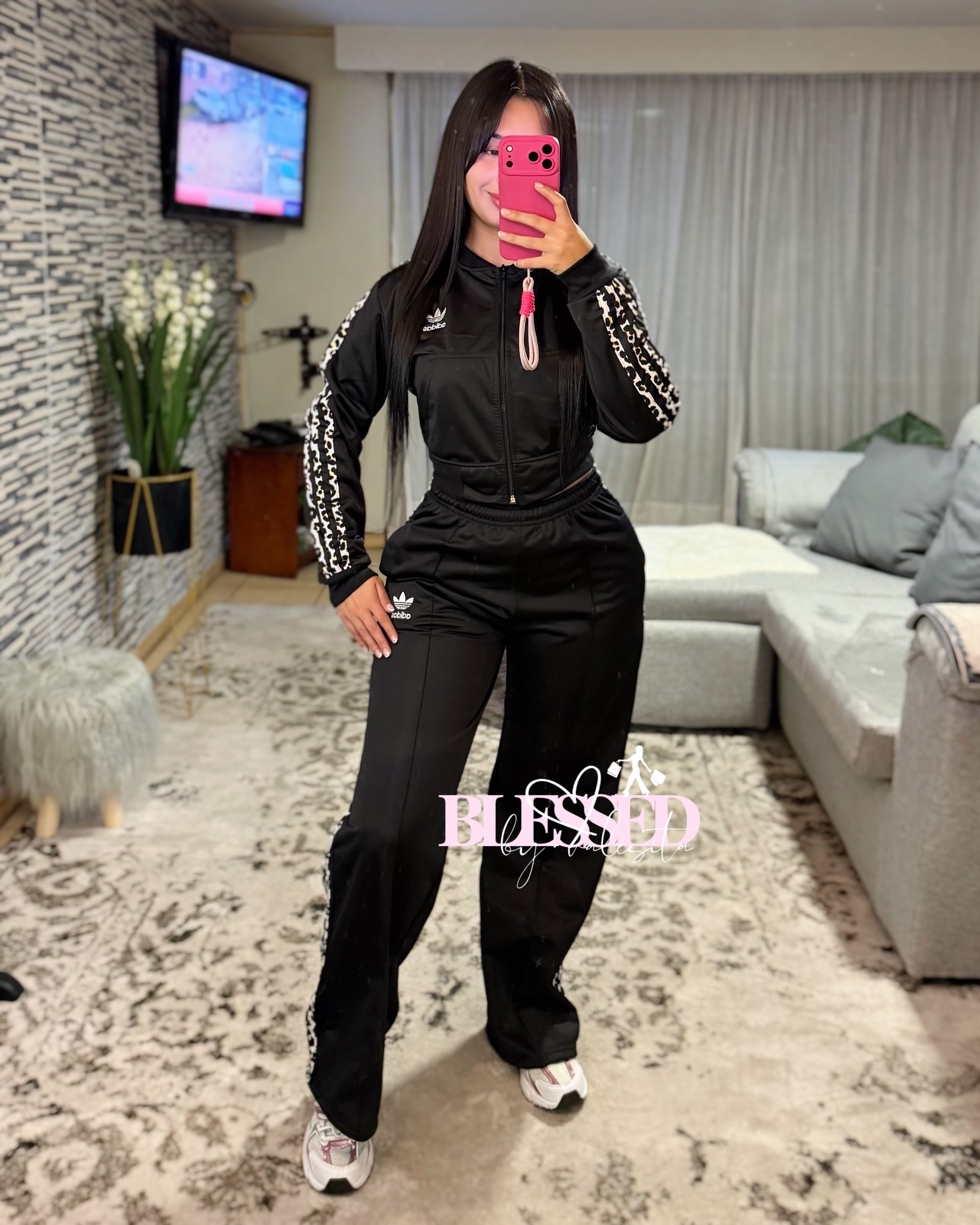 Conjunto de buzo detalles leopardo  - Tendencia