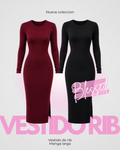 Vestido rib - Manga larga