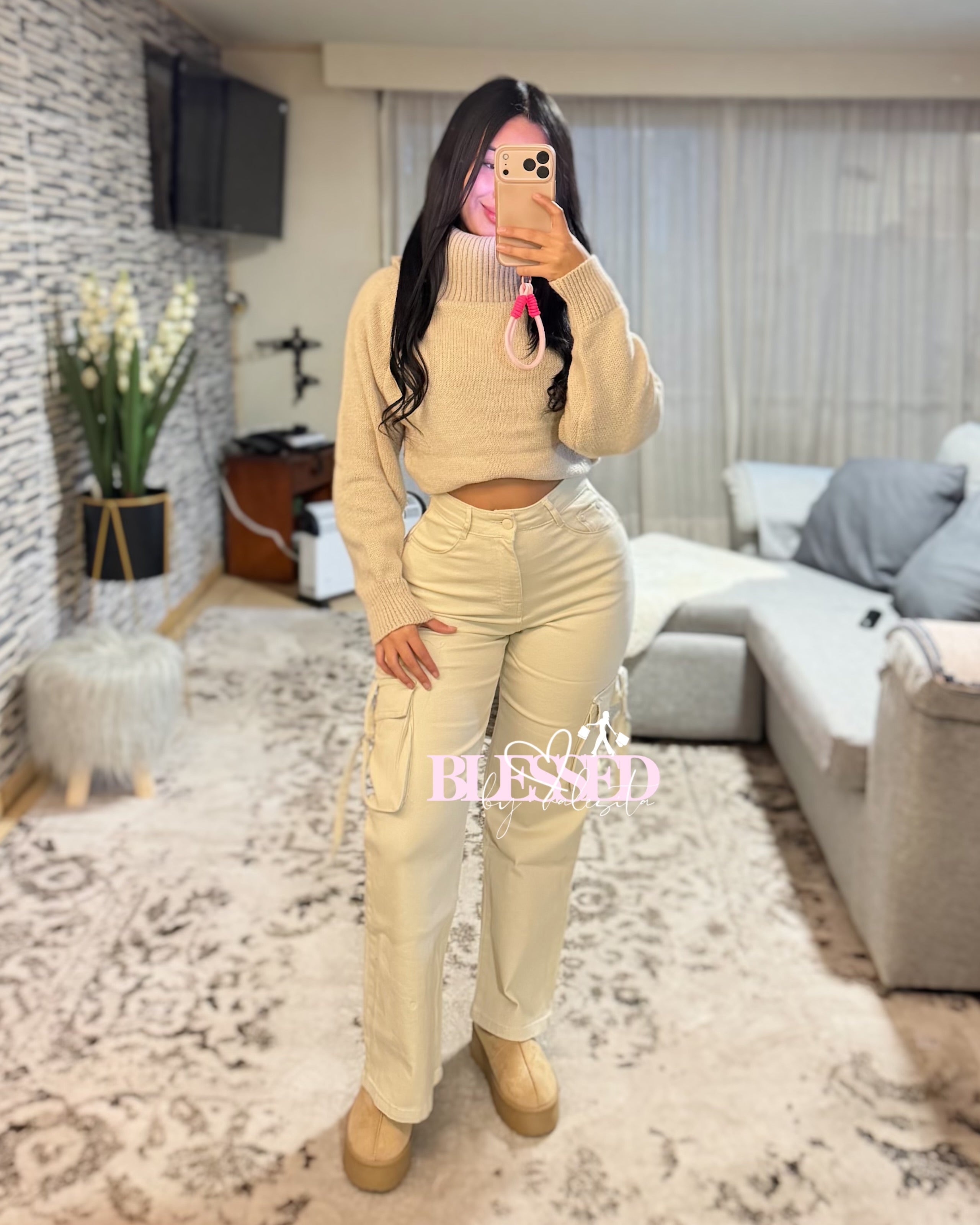 Wide leg cargo - Beige
