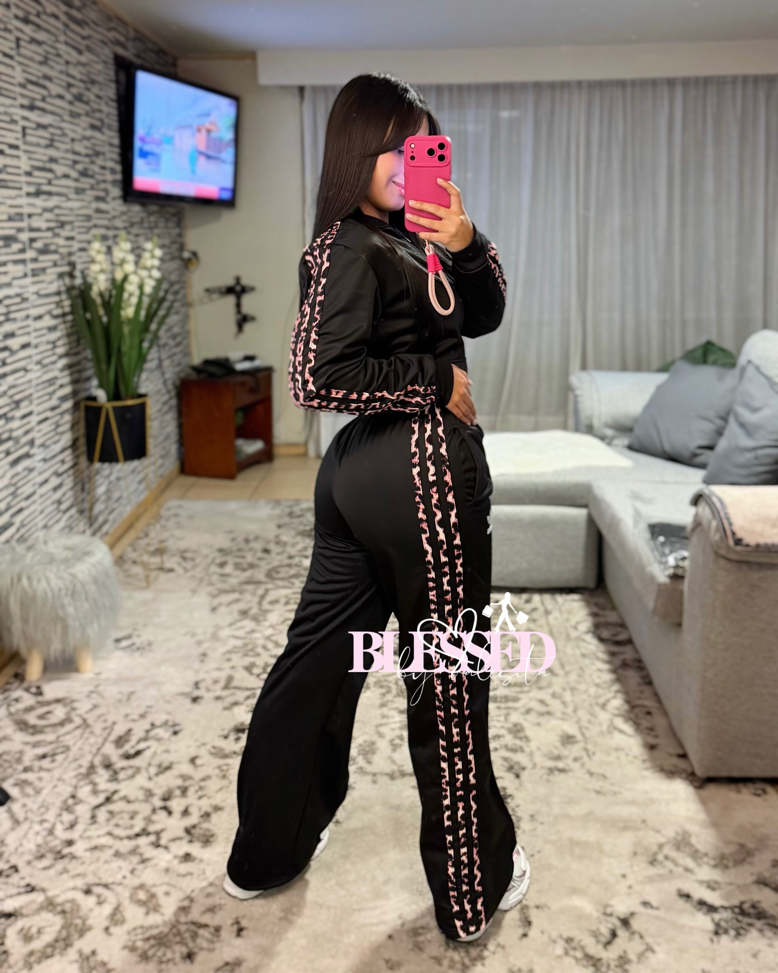 Conjunto de buzo detalles leopardo  - Tendencia
