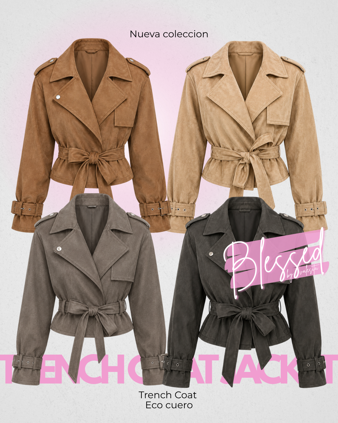 Trench Coat Jacket - Eco cuero
