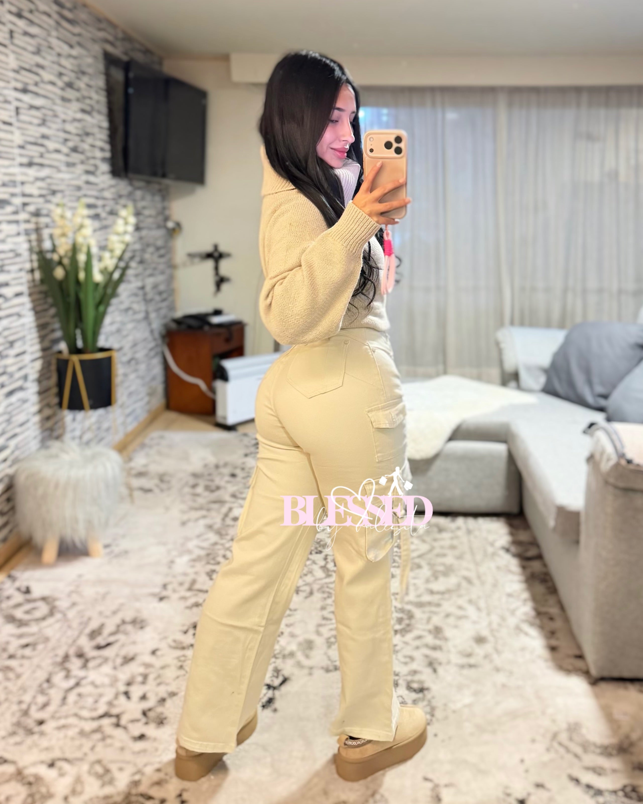 Wide leg cargo - Beige