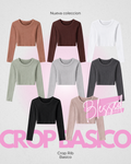 Crop rib - Manga larga