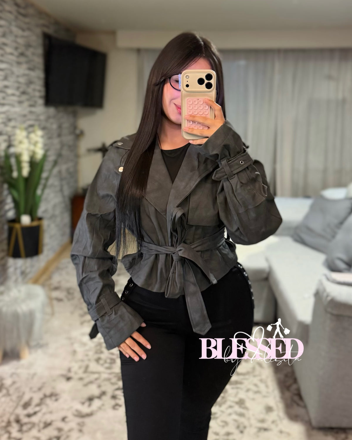 Trench Coat Jacket - Eco cuero