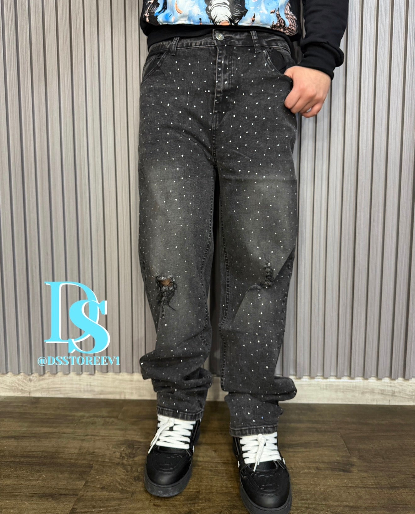 Jeans Baggy - Detalles Strass