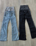 Jeans flare trenzado